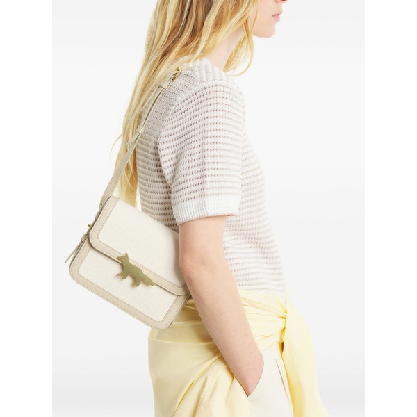住み家 稲荷 レディース ショルダーバッグ 御徒面子 Edie fox-plaque leather-trim shoulder bag White