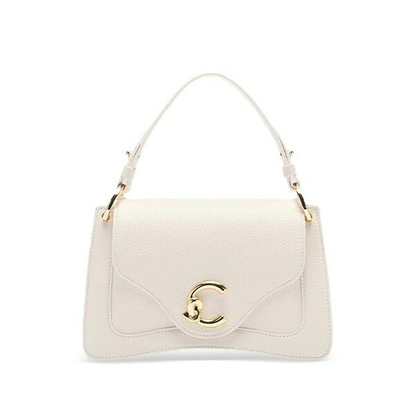 コチネレ レディース ショルダーバッグ 御徒面子 Small c-me logo hardware leather shoulder bag White