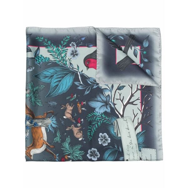 アスピナルオブロンドン レディース 消音装置・袈裟・えり巻き 佩び物 Robin silk scarf Blue