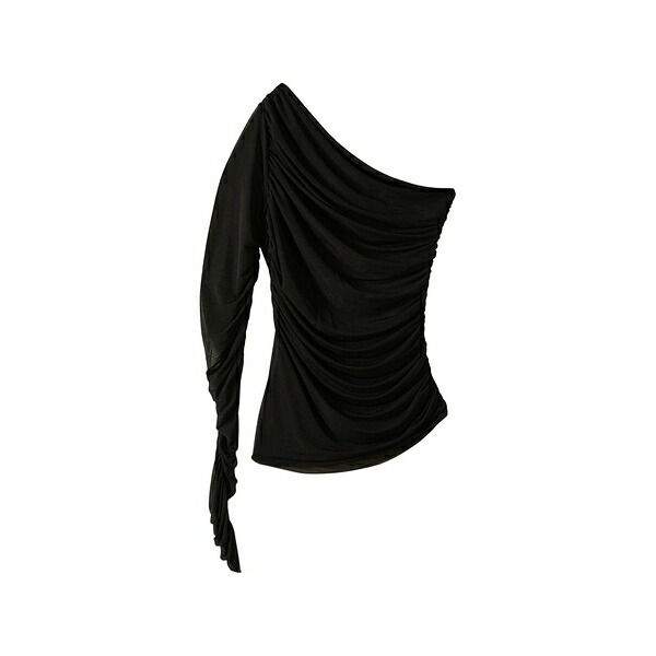 パトリツィア ペペ レディース カットソー トップス One shoulder stretch top Black