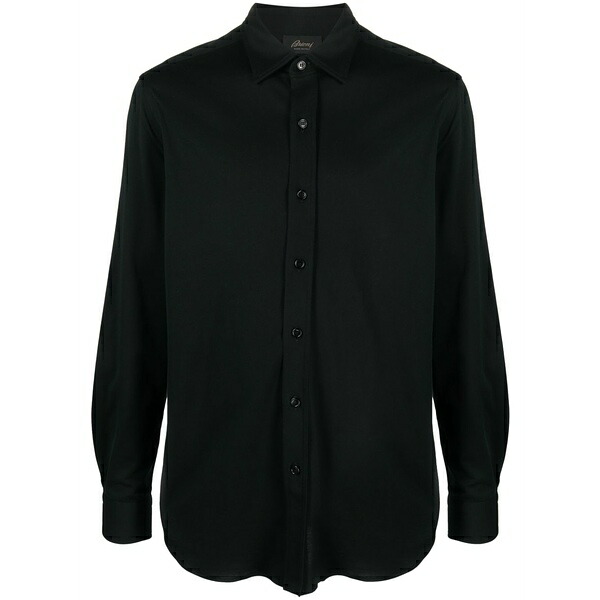 ブリオーニ メンズ プルオーバー トップス Spread-collar cotton shirt Black