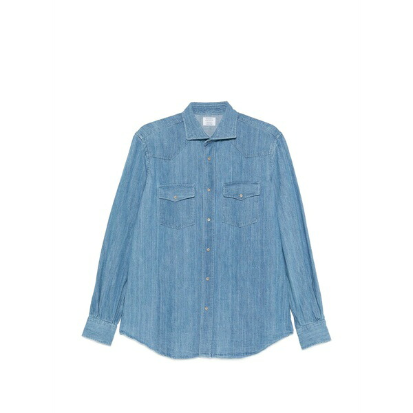 マッザレッリ メンズ プルオーバー トップス Western-yoke chest-pocket shirt Blue