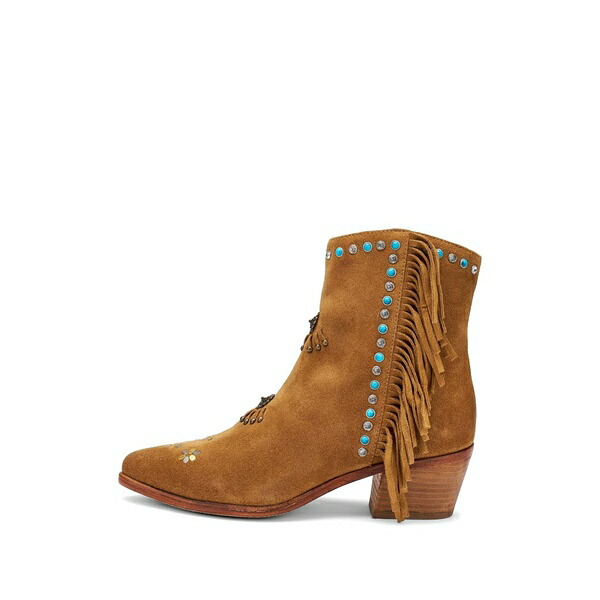 フラウ レディース ブーツ シューズ Fringed stud-embellished ankle boots Brown｜asty 64,790円