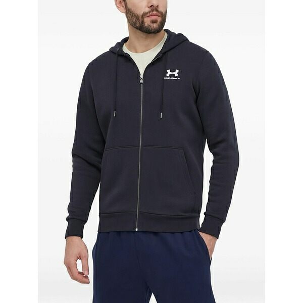 アンダーアーマー メンズ パーカー・スウェットシャツ アウター Logo-print zip-up hoodie Blue