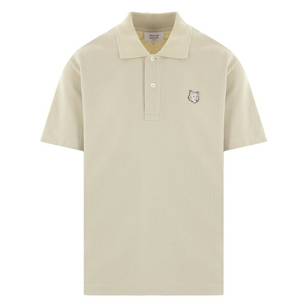 住みか 稲荷 メンズ スポーツシャツ トップス Bold fox head patch polo shirt Neutrals