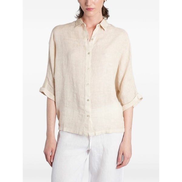 １２０％リノ レディース プルオーバー トップス Button-up shirt Neutrals