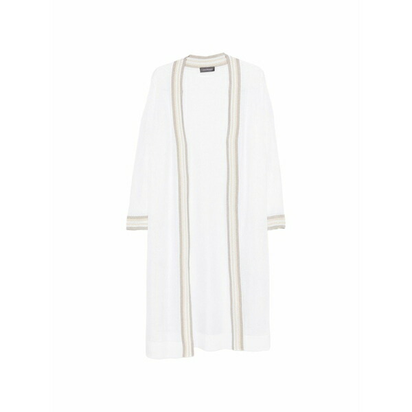 ロレーナアントニアッツィ レディース ジレー アウター Striped-detail long-sleeve cardigan White