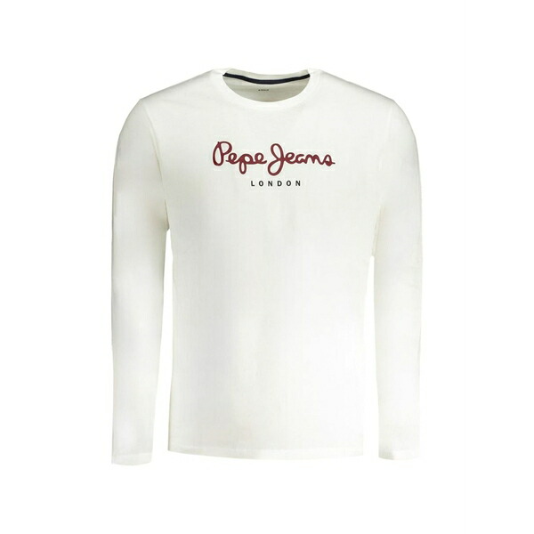 ペペジーンズ メンズ プルオーバー トップス Logo-print long-sleeved t-shirt White