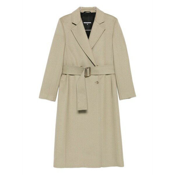 パトリツィア ペペ レディース コート アウター Belted double-breasted coat Neutrals|asty