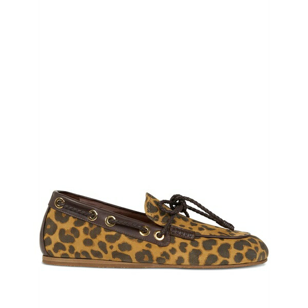 エトロ レディース スリッポン・ローファー シューズ Animal-print loafers Brown