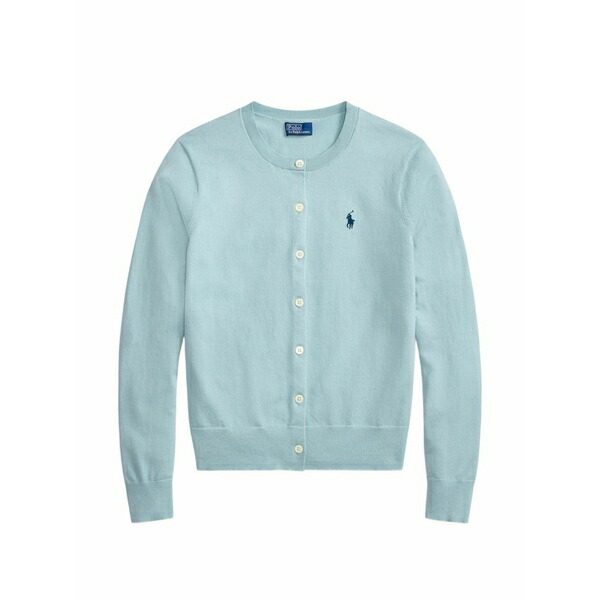 ラルフローレン レディース ジレー アウター Embroidered-logo cardigan Blue