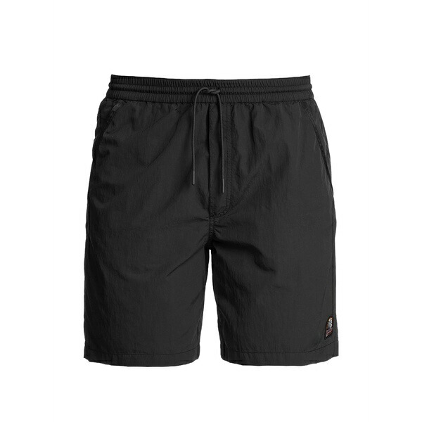 パラジャンパーズ メンズ 心地好いズボン下 ボトムス Drawstring-fastening logo-patch swim shorts Black