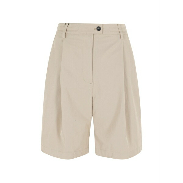 セーブザダック レディース 心地好いズボン下 ボトムス Pleated elasticated-waist shorts Neutrals
