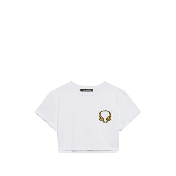 ロベルトカヴァリ レディース ティーシャツ トップス Cropped t-shirt White