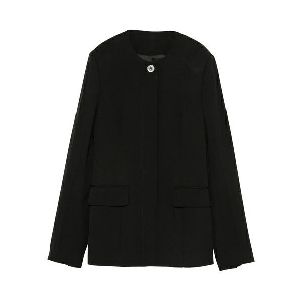 トーテム レディース 上衣＆上衣 アウター Round-neck flap-pocket jacket Black