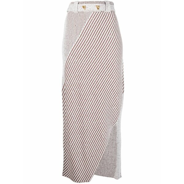 エーロン レディース スコート ボトムス High waist mid-length skirt Brown