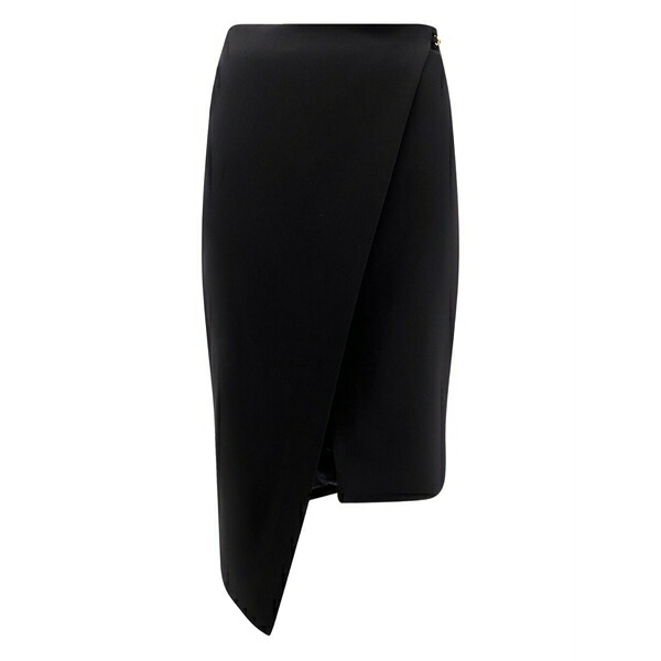 エリザベスフランキ レディース スコート ボトムス Crystal-embellished asymmetric MIDI skirt Black