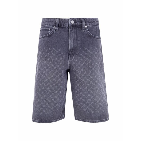 デイリー・ペーパー メンズ カジュアルパンツ ボトムス Monogram-pattern denim shorts Black|asty
