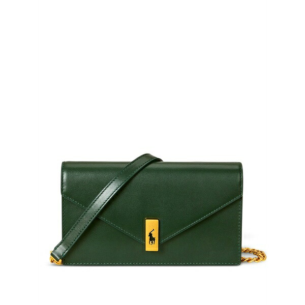 ラルフローレン レディース ショルダーバッグ 御徒面子 Polo id leather cross body bag Green