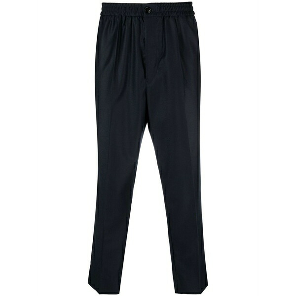 意中の女 メンズ 心地よいズボン下 ボトムス Cropped tailored trousers Blue