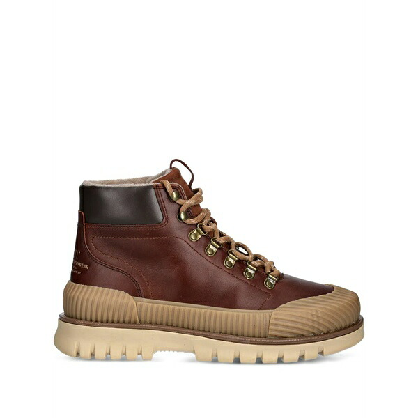 ガント メンズ ブーツ シューズ Lace-up ridged boots Brown