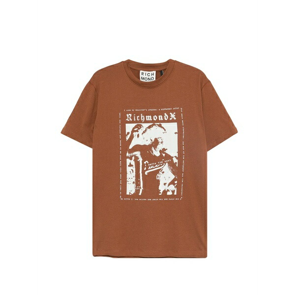 ジョン バージニアの州都 メンズ ティーシャツ トップス Graphic-print t-shirt Brown