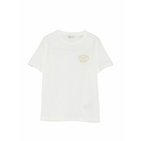 ガント レディース ティーシャツ トップス Logo-embroidered t-shirt White