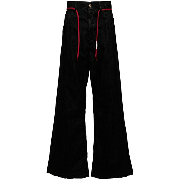 マルニ メンズ 心地よいズボン下 ボトムス Drawstring flared trousers Black
