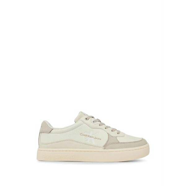 カルバンクライン メンズ スニーカー シューズ Classic cupsole panelled logo-print lace-up sneakers Neutrals