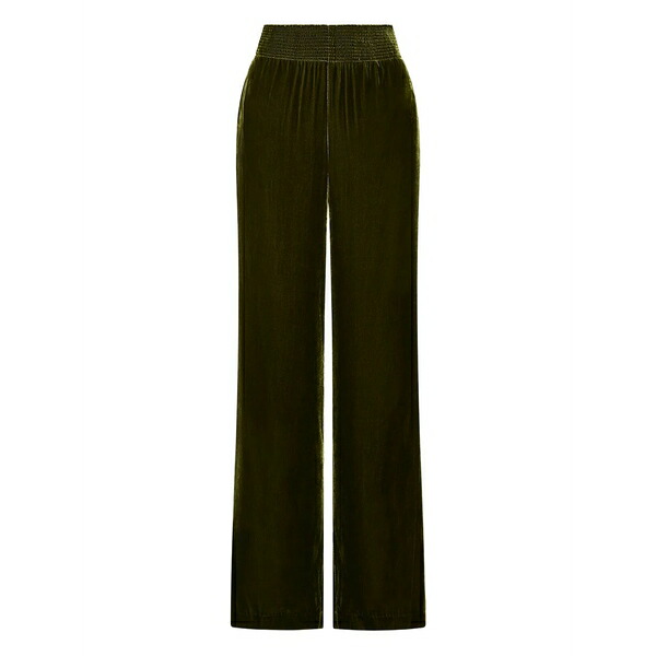 マリパルミ レディース 心地好いズボン下 ボトムス Shirred velvet trousers Green