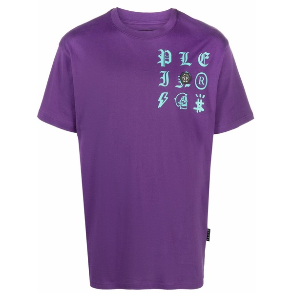 フィリップ飾り気の無い メンズ プルオーバー トップス Ss gothic plein cotton t-shirt Purple