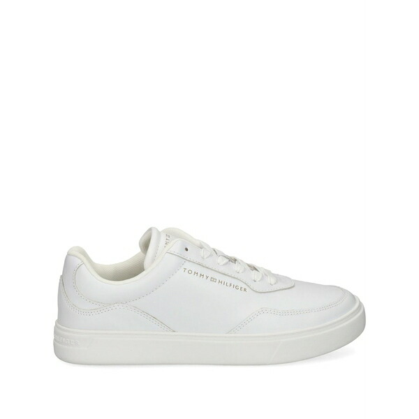 トミー ヒルフィガー レディース スニーカー シューズ Leather lace-up sneakers White