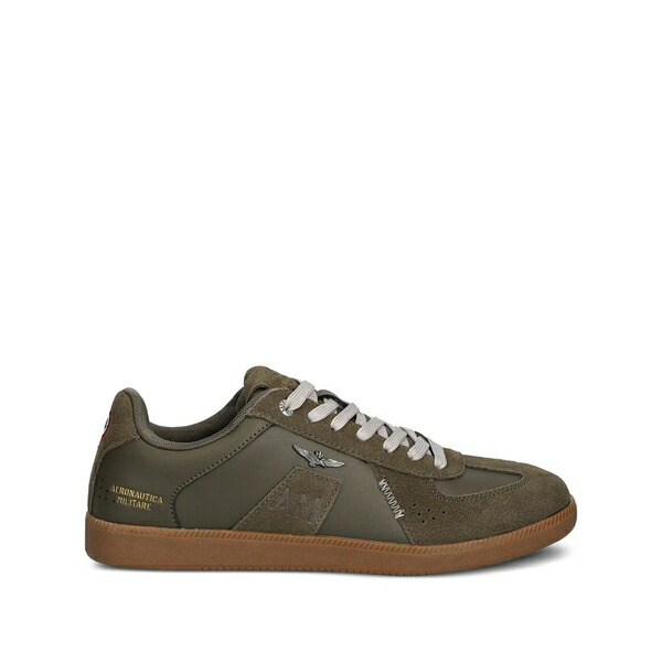 アエロナウティカ ミリターレ メンズ スニーカー シューズ Round-toe sneakers Green