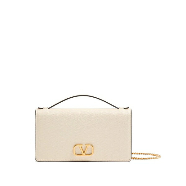 ヴァレンティノ ガラヴァーニ レディース ハンドバック 御徒面子 Vlogo signature grainy calfskin wallet with chain Neutrals