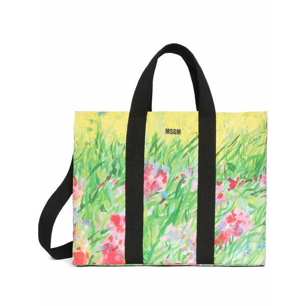 エムエスジイエム レディース トートバッグ バッグ Printed tote bag Green|asty