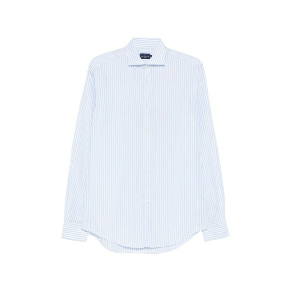 ポールアンドシャーク メンズ ティーシャツ トップス Striped buttoned shirt Blue