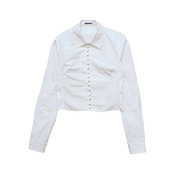 アンブッシュ メンズ プルオーバー トップス Pearl-button shirt White