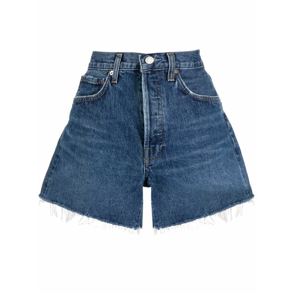 アゴルド レディース ジーンズズボン下 ボトムス Parker raw-cut denim shorts Blue