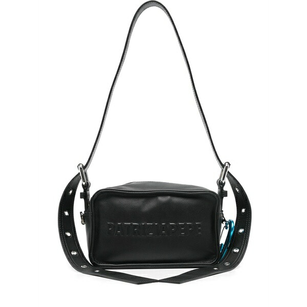 パトリツィア ペペ レディース ショルダーバッグ 御徒面子 Logo-embossed shoulder bag Black