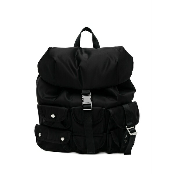 サカイ メンズ うしろ側風呂敷き包み・背嚢 御徒面子 Pocket backpack Black
