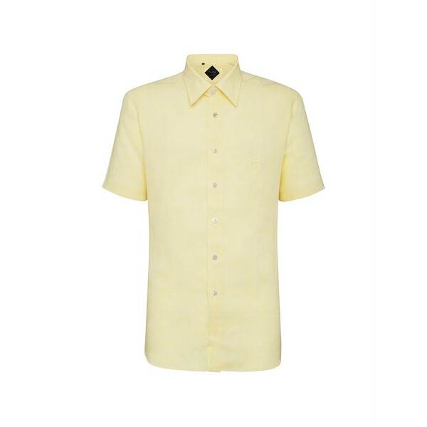 ビリオネア メンズ プルオーバー トップス Logo-embroidered short-sleeve shirt Yellow