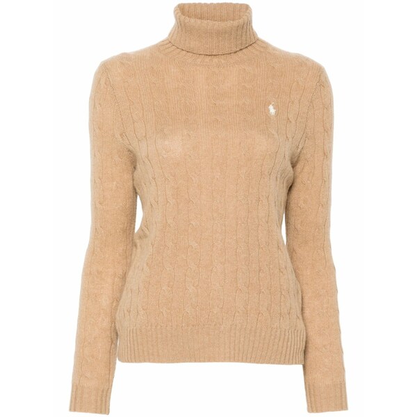 ラルフローレン レディース 編み物\u0026ティーシャツ アウター Polo pony-embroidered sweater Brown