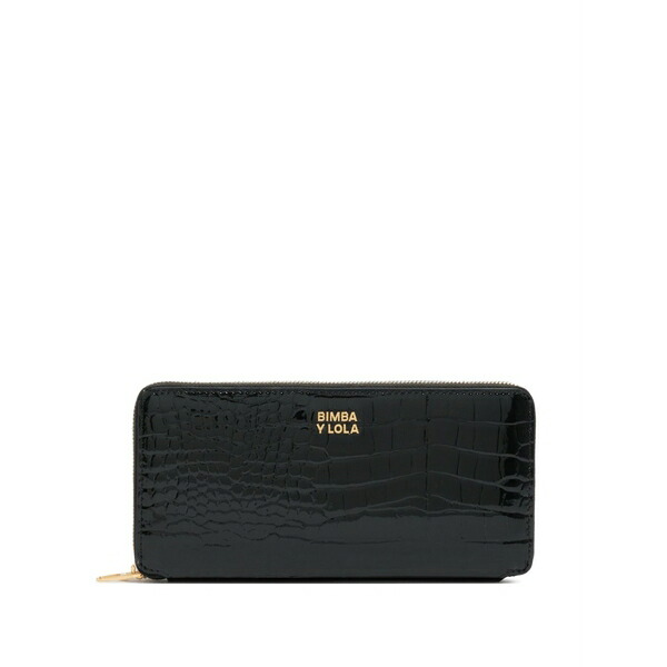 ビンバ イ ローラ レディース 紙入れ 付属品 Croc-effect patent wallet Black