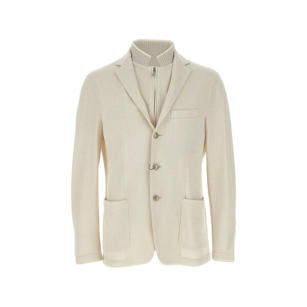 イレブンティ メンズ 上衣＆上衣 アウター Detachable bib single-breasted blazer Neutrals