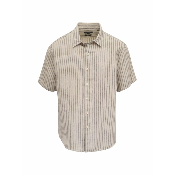 ヴィンス メンズ プルオーバー トップス Stripe-pattern short-sleeve shirt Neutrals
