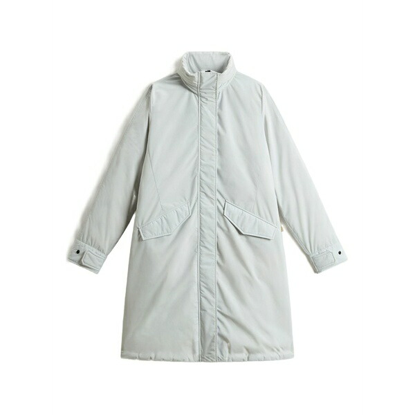 羊毛 一財産 レディース 厚地の外套 アウター Cloud stand-collar belted coat Blue