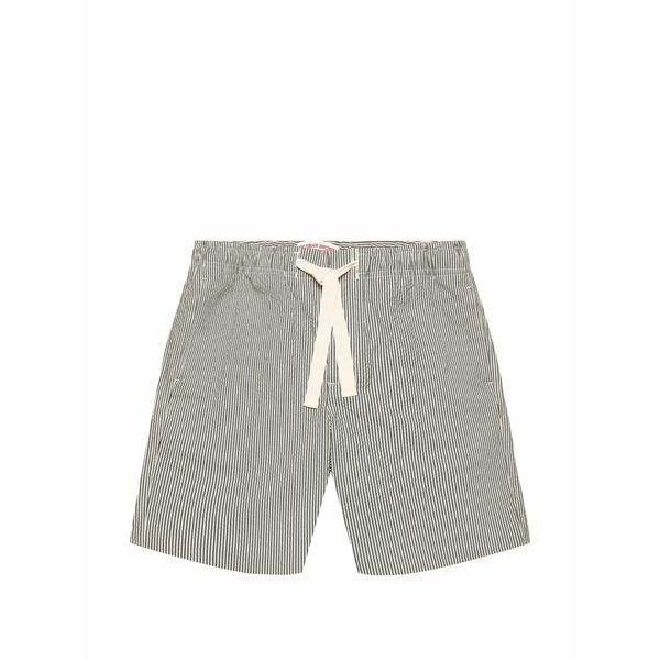 オール赤ちょうちん 赤銅色 メンズ 心地よいズボン下 ボトムス Alex striped seersucker shorts Grey