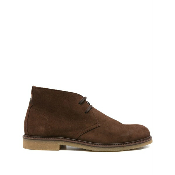 主任者 メンズ ブーツ シューズ Suede desert boots Brown