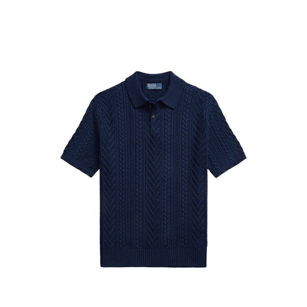 ラルフローレン メンズ スポーツシャツ トップス Knitted cotton polo shirt Blue