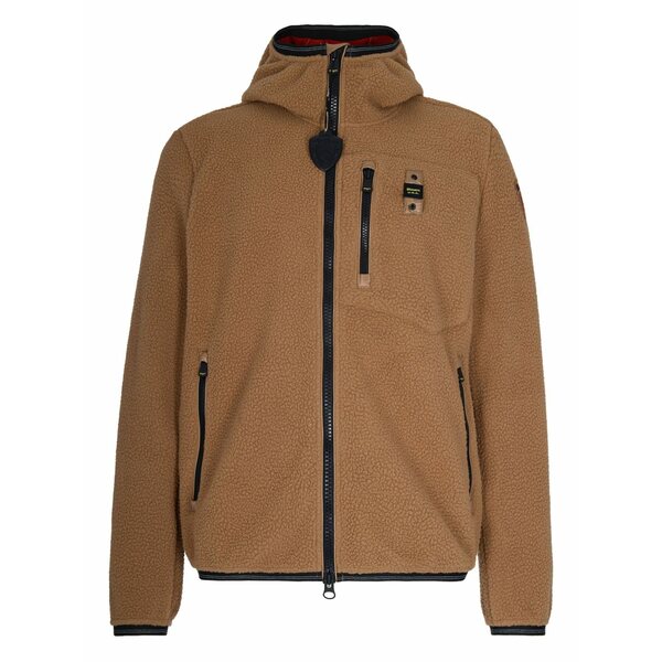 ブラウアー メンズ 上衣＆上衣 アウター Hooded zip-up jacket Brown